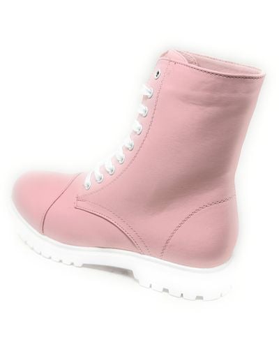 N.y.l.a. Pastel Combat Ankle Boot - Pink