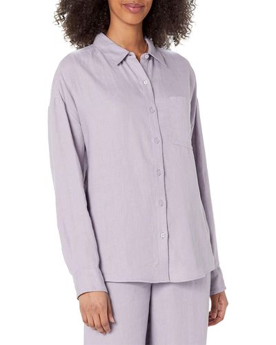 The Drop India Relaxed Linen Loose Fit Shirt Camicia - Viola