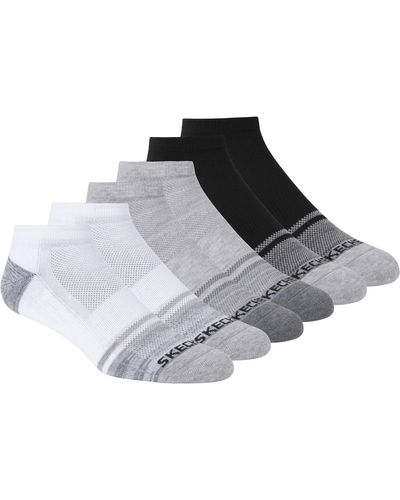 Skechers 6 Pack Low Cut Socks - Gray