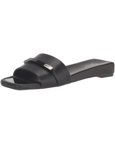 DKNY Comfortable Chic Shoe Alaina Flat Sandal - Black