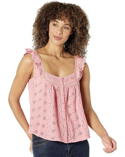 Lucky Brand Embroidered Tank - Pink