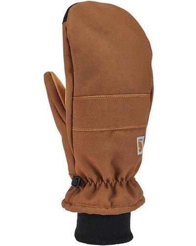 Carhartt Insulated Duck Synthetic Leather Knit Cuff Mitt - Brown