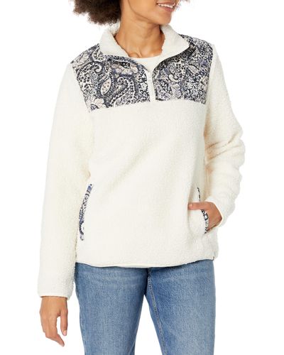 Vera Bradley Fleece Pullover Sweatshirt With Pockets - White