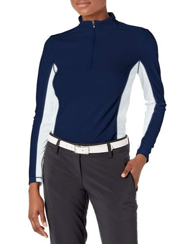 Izod Golf Long Sleeve 1/4 Zip Pullover Shirt - Blue