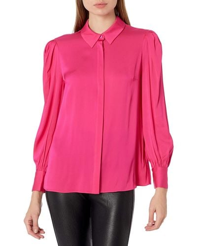 MILLY Long Sleeve Button Down - Pink
