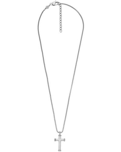 Fossil Meaningful Moments Stainless Steel Pendant Necklace - Metallic