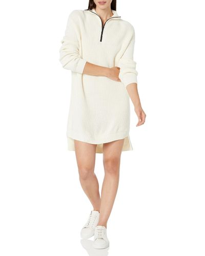 Calvin Klein Everyday Half Zip Dress Sweater - White