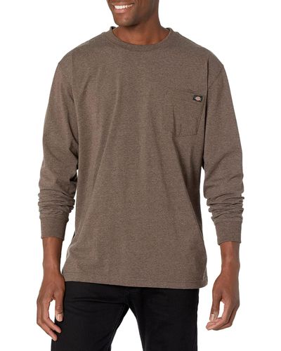 Dickies Tall Size Long Sleeve Heavyweight Crew Neck - Brown