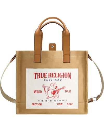 True Religion Tote, Medium Travel Shoulder Bag With Adjustable Strap, Tan, One Size, Tote, Medium Travel Shoulder Bag With Adjustable Strap - Pink
