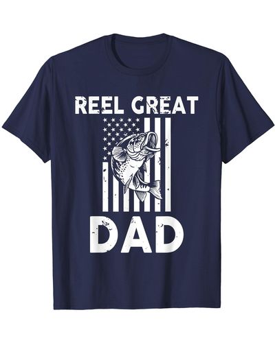 Caterpillar Fishing-shirt I'd Rather Fishing Funny Bass Dad Father's Day  T-shirt in Blue for Men