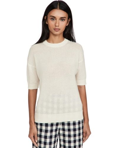 Theory Cashmere Short Sleeve Easy Pull Over - White
