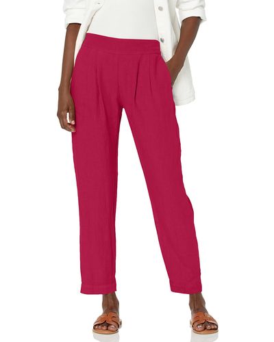 Enza Costa French Linen Easy Pant - Red