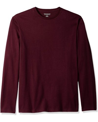 Amazon Essentials Slim-Fit Long-Sleeve T-Shirt Novelty-t-Shirts - Rojo