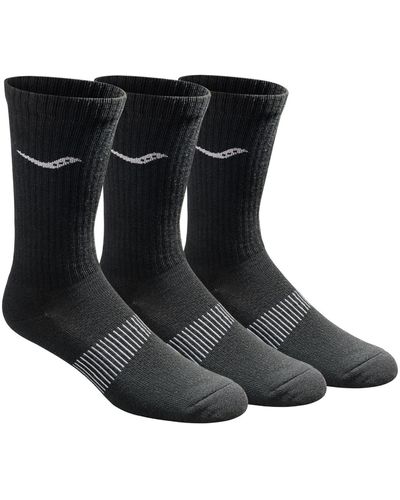 Saucony Multi-pack Mesh Ventilating Comfort Fit Performance Crew Socks - Metallic