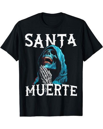 Perry Ellis Santa Muertes For Holy Deaths T-shirt - Black