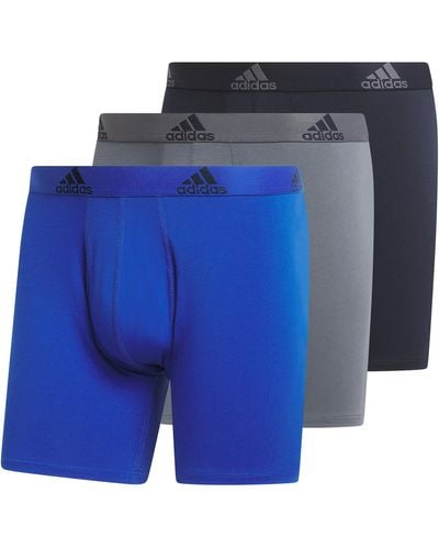 adidas Performance Stretch Cotton Boxer Brief Underwear - Blue