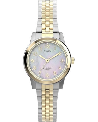 Timex Two-tone Expansion Band Mother Of Pearl Dial Two-tone - Metallic