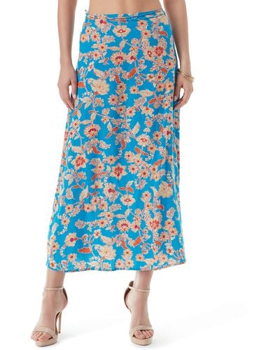 Jessica Simpson Jildie Tie String Side Slit Skirt - Blue