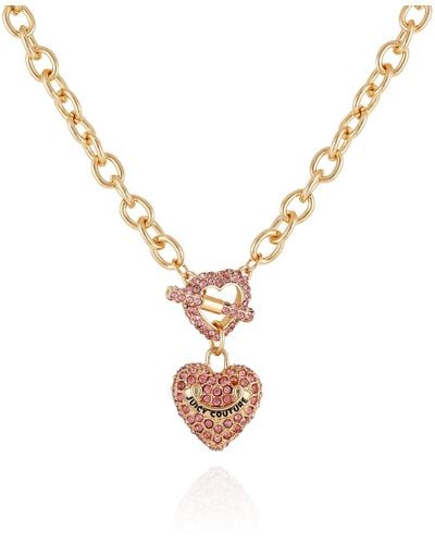 Juicy Couture Goldtone And Rose Heart Pendant Toggle Necklace For - Metallic