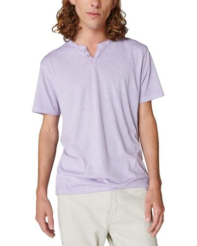 Lucky Brand Venice Burnout Notch Neck Tee in Blue for Men