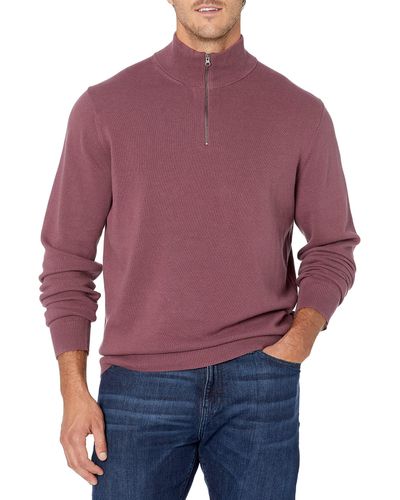 Amazon Essentials 100% Cotton Quarter-zip Sweater - Purple