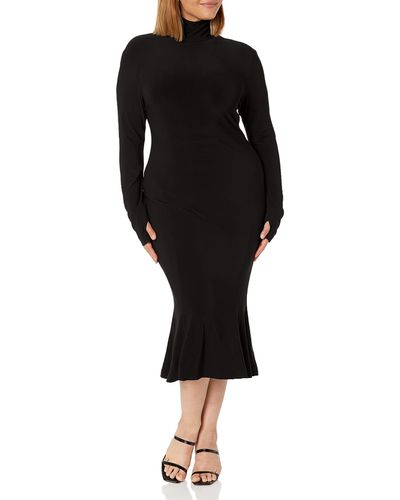 Norma Kamali Turtleneck Fishtail Dress - Black