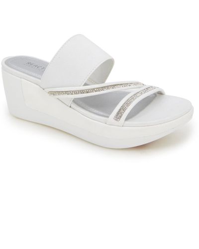 Kenneth Cole Paula Platform Wedge Sandals - White