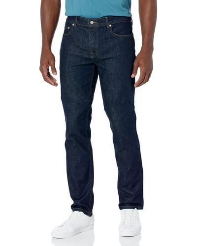 Lacoste Mens Solid Stretch Denim Slim-fit Pant Jeans - Blue