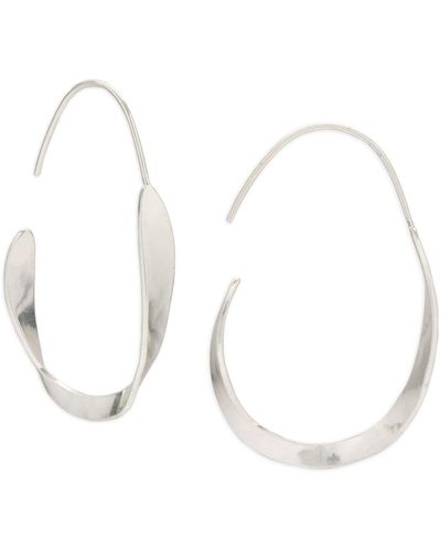 Lucky Brand Open Hammer Hoop Earrings - Natural
