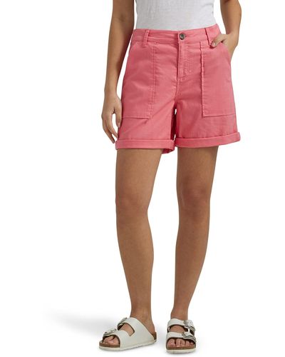Lee Jeans S Legendary High Rise Relaxed Fit Rolled Shorts - Pink