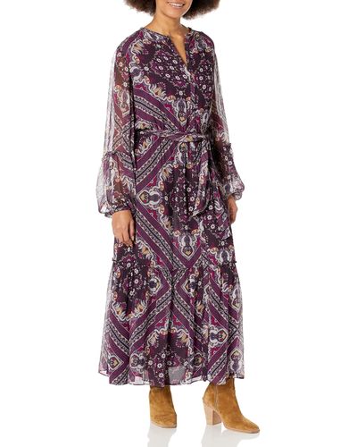 Ramy Brook Tabitha Long Sleeve Maxi Dress - Purple