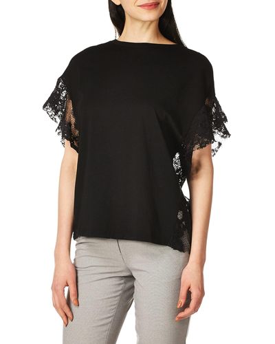 AG Jeans Womens Sofi Lace Tee Shirt - Black
