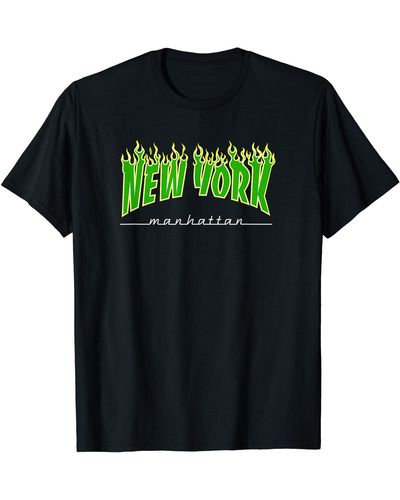 Freecity New York City Skater Fire Parody T-shirt - Black