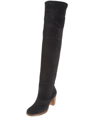Robert Clergerie Timot Over-the-knee Boot,black Suede,6 M Us