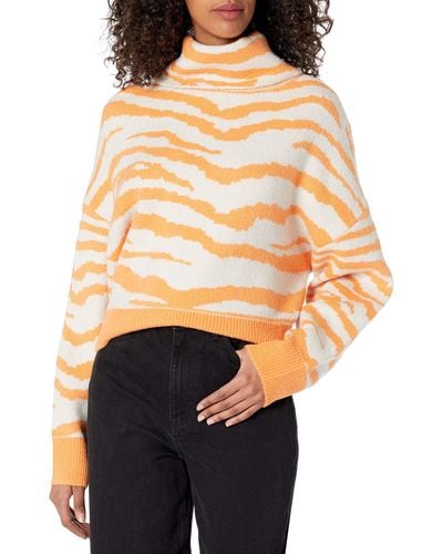 Kendall + Kylie Kendall + Kylie Plus Size Turtle Neck Sweater With Slit - Orange