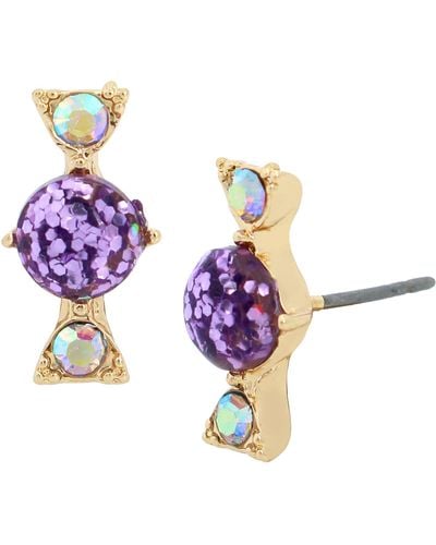 Betsey Johnson Candy Stud Earrings - Purple