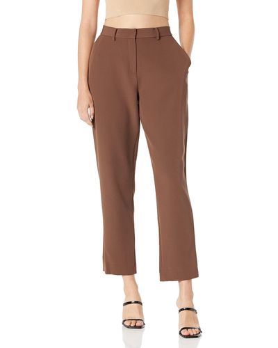 The Drop Abby Flat Front Pant - Brown