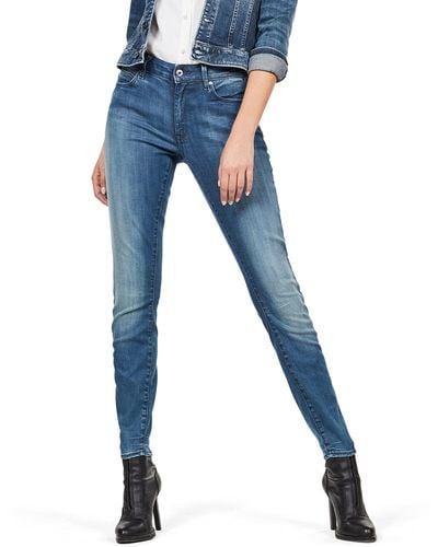G-Star RAW Shape High Waist Super Skinny Jeans - Blue