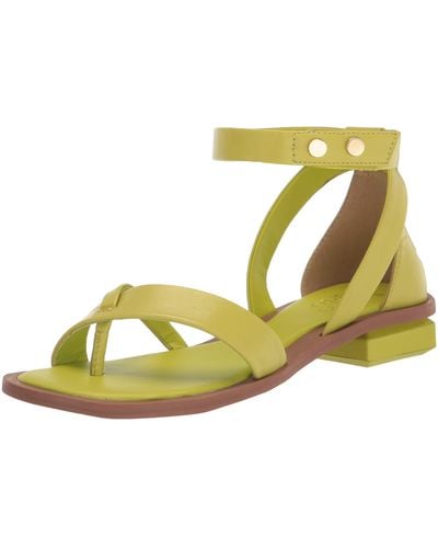 Franco Sarto S Parker Ankle Strap Sandal Pear Green Leather 9.5 M - Yellow