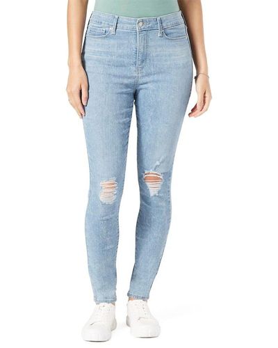 Signature by Levi Strauss & Co. Gold Label Size Totally Shaping High Rise Skinny Jeans - Blue