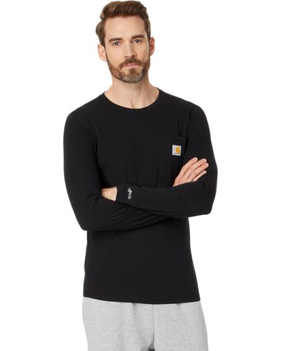 Carhartt Force Relaxed Fit Midweight Long Sleeve Pocket T-shirt - Black