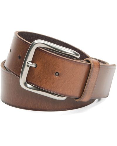 Frye 40mm Flat Panel Leather Belt - Brown