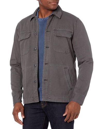 AG Jeans Mens Marx Cotton Herringbone Long Sleeve Field Jacket - Gray