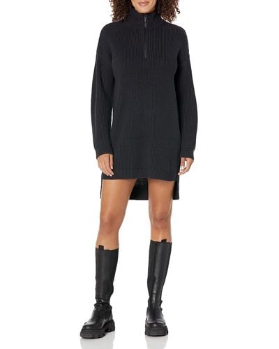 Calvin Klein Everyday Half Zip Dress Sweater - Black