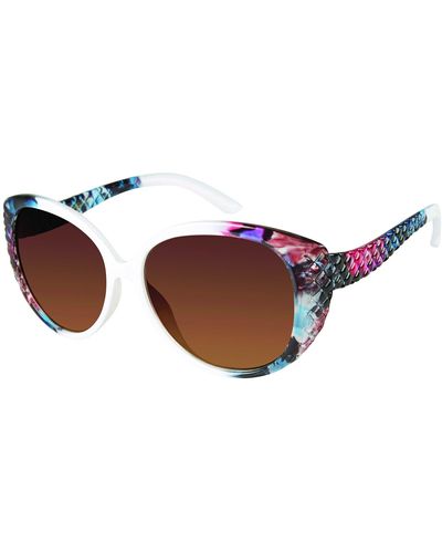 Jessica Simpson S J5386 Over-sized Cat-eye Sunglasses With Quilted Temple Detail And 100% Uv Protection - Black