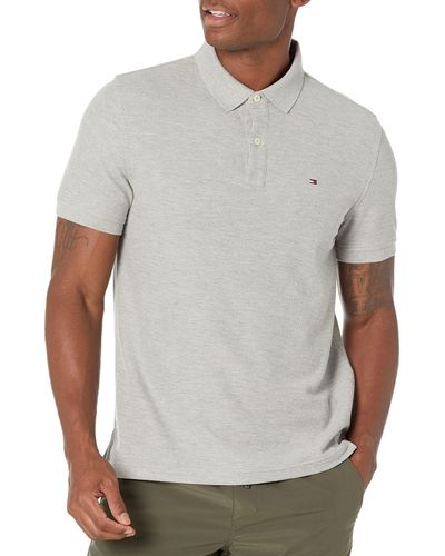 Tommy Hilfiger Mens Sport Moisture Wicking With Quick Dry And Uv Protection Polo Shirt - Gray