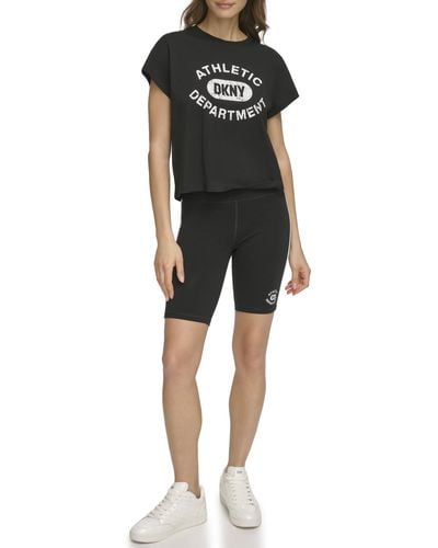DKNY Drop Out Shadow Logo Cropped T-shirt Boxy - Black