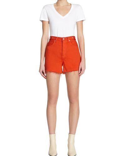 7 For All Mankind Easy Ruby Cut Off Short - Red