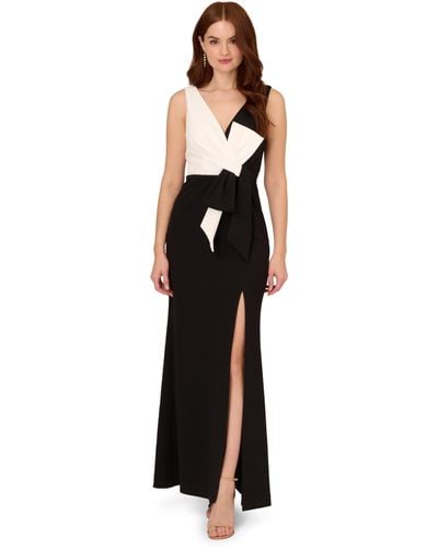 Adrianna Papell Two-tone Evening Gown - Black