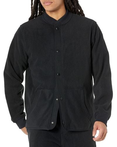 Amazon Essentials Regular-fit Recycled Polyester Microfleece Bomber Jacket - Black